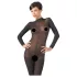 NO:XQSE - seksikäs catsuit - verkkokangas - musta