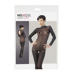 NO:XQSE - seksikäs catsuit - verkkokangas - musta - XL/XXL