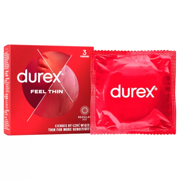 Durex Feel Thin - ohut kondomi - luonnollinen tunne - 3 kpl
