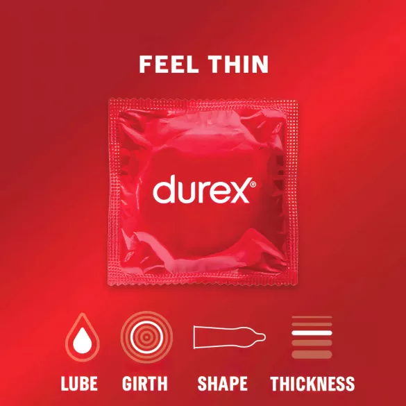 Durex Feel Thin - ohut kondomi - luonnollinen tunne - 3 kpl