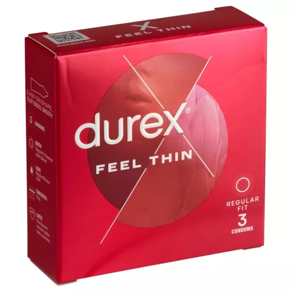 Durex Feel Thin - ohut kondomi - luonnollinen tunne - 3 kpl