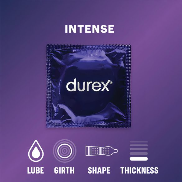 Durex Intense - kondomi - raitainen ja nystyröity - 10 kpl