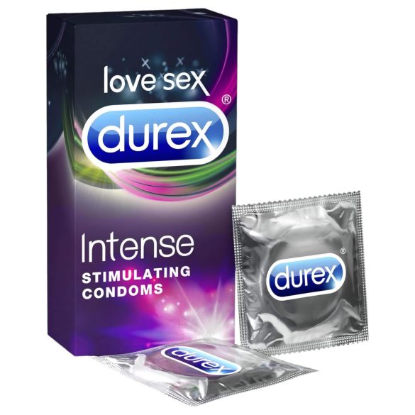 Durex Intense - kondomi - raitainen ja nystyröity - 10 kpl