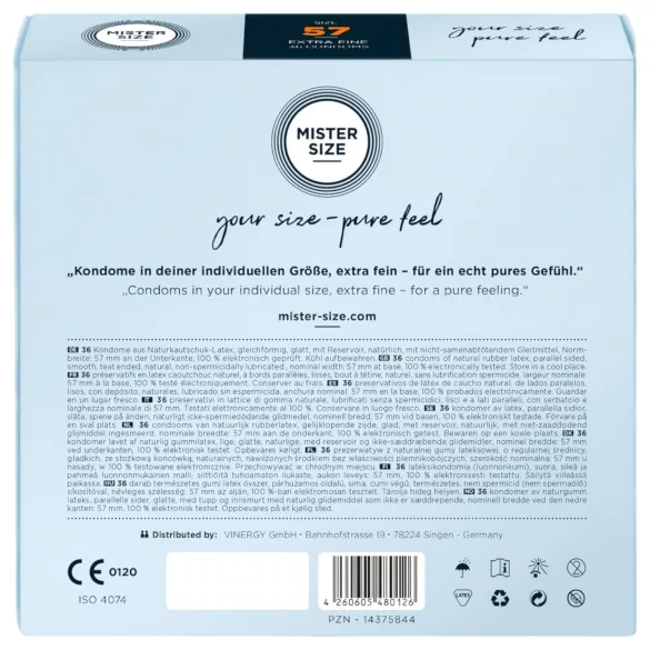 Mister Size - ohut kondomi 57mm - 36 kpl