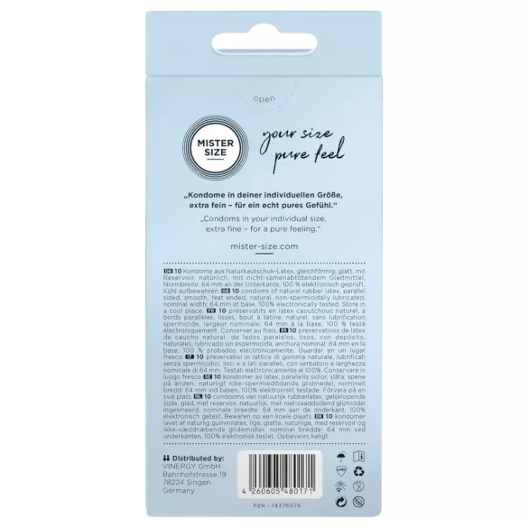 Mister Size - ohut kondomi - 64 mm - 10 kpl