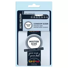 Mister Size - kondomit testipakkaus penismittarilla - 3 kpl