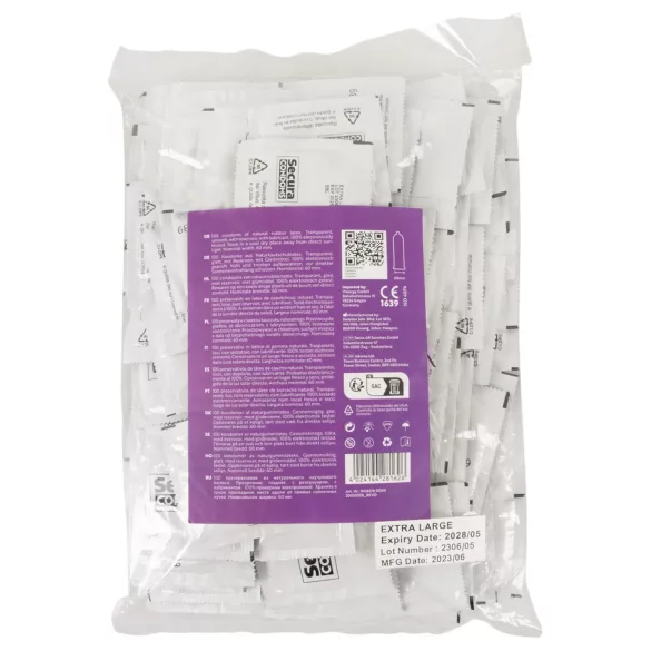 Secura Aubergiini - suuri kondomi - 60mm - 100 kpl