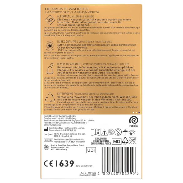 Durex Hautnah - lateksiton kondomi - 10 kpl