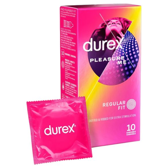 Durex Pleasure Me - ribattua ja nystyjä sisältävä kondomi (10 kpl)