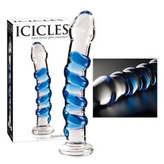 Icicles No. 5 - lasidildo - spiraalinen - kirkas/sininen