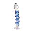 Icicles No. 5 - spiraalimainen lasidildo (kirkas-sininen)