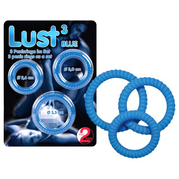 You2Toys - Lust penisrenkaiden trio - sininen
