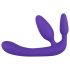 Tripla, kiinnitettävä dildo ilman hihnaa (violetti)