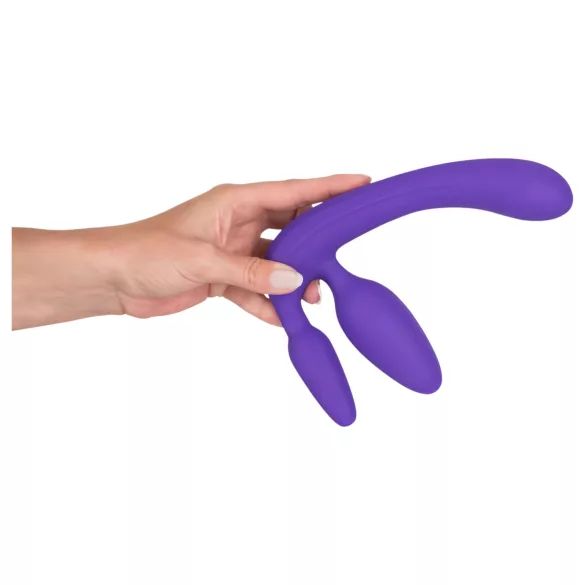 You2Toys - Tripla, kiinnitettävä dildo ilman valjaita (violetti)