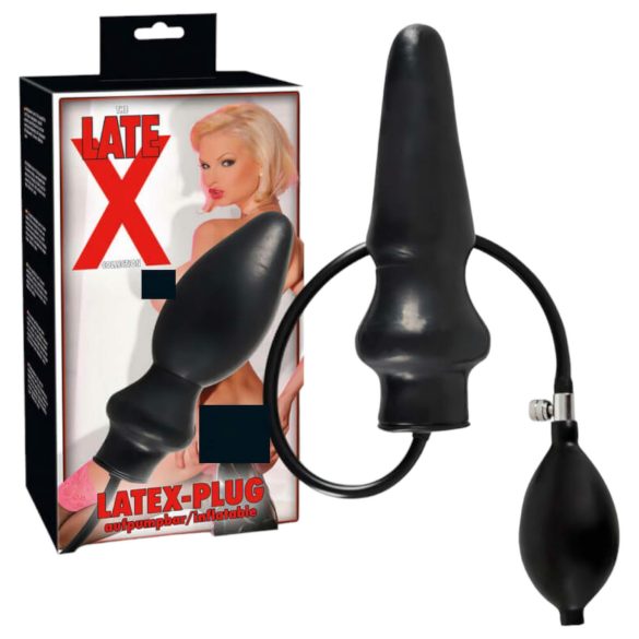 LATEX - pumpattava iso anaalikartio (musta)