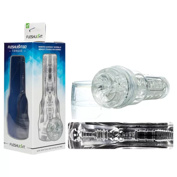 Fleshlight GO Torque - pieni vagina-masturbaattori - läpinäkyvä