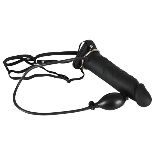You2Toys - Täytettävä Strap-On - ontto silikonidildo (musta)
