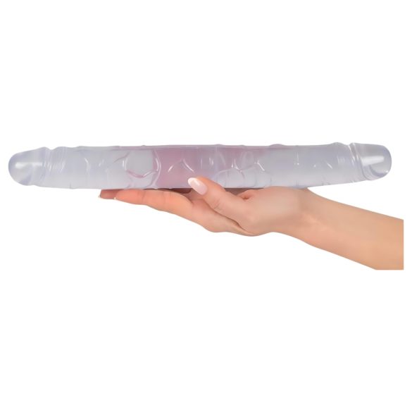 Kristalli - kaksipäinen dildo - 34 cm - kirkas