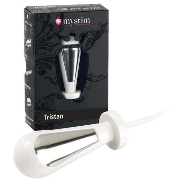mystim Tristan - sähköinen kartiomainen dildo (valkoinen)