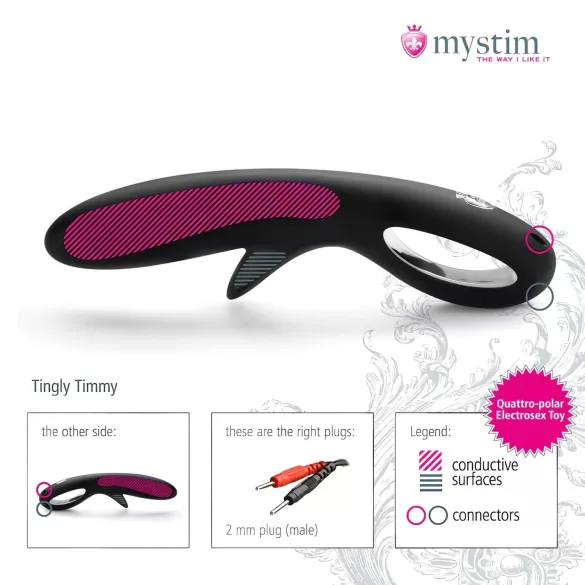 Mystim Tingly Timmy - sähködildo silikonia