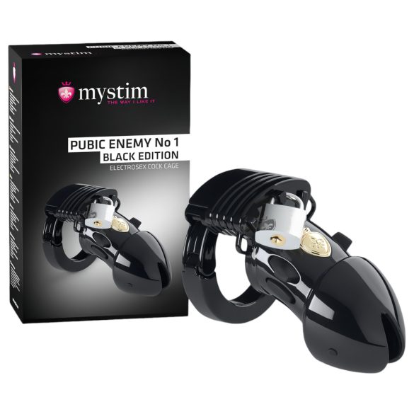Mystim Black Edition PUBIC ENEMY No 1 - sähköinen peniskori