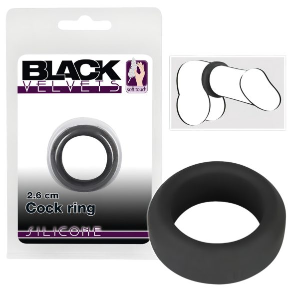Black Velvet - Paksu penisrengas (2,6 cm) - musta