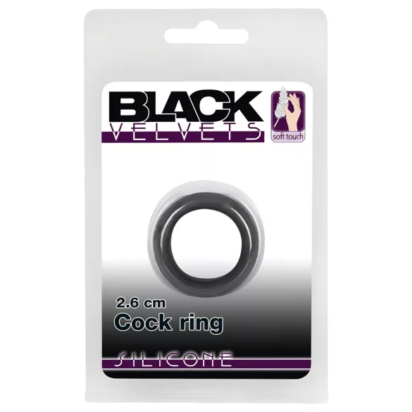 Black Velvets - paksu penisrengas 2,6 cm - musta