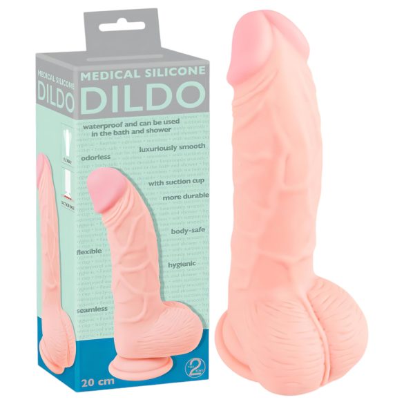 Medical - lääketieteellinen silikonidildo (20cm) - luonnollinen