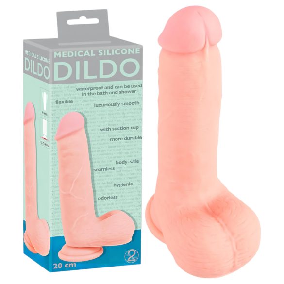 Medical - suora lääketieteellinen silikonidildo (20 cm) - luonnollinen