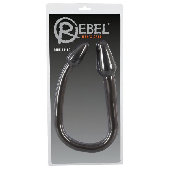 Rebel Double Plug - kaksoiskartio anustappi (musta)