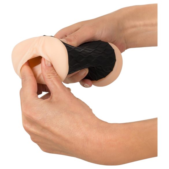 Nature Skin - vagina ja anaalimasturbaattori - nude/musta