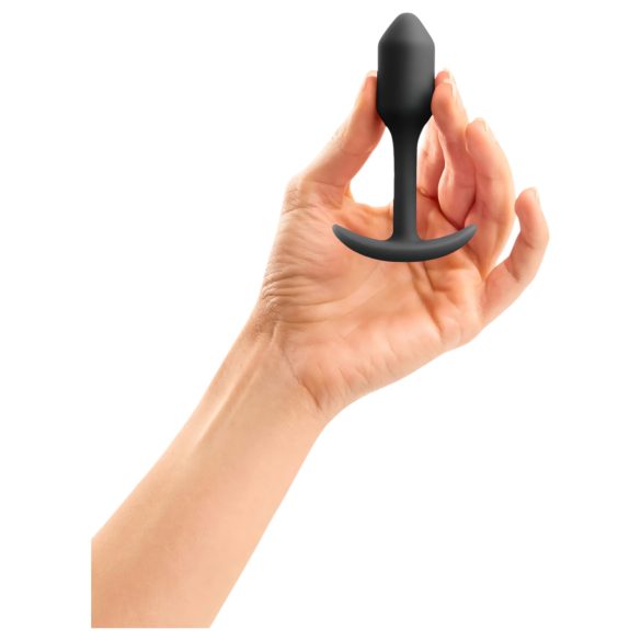 b-vibe Snug Plug 1 - anustappi sisäpainolla (55g) - musta