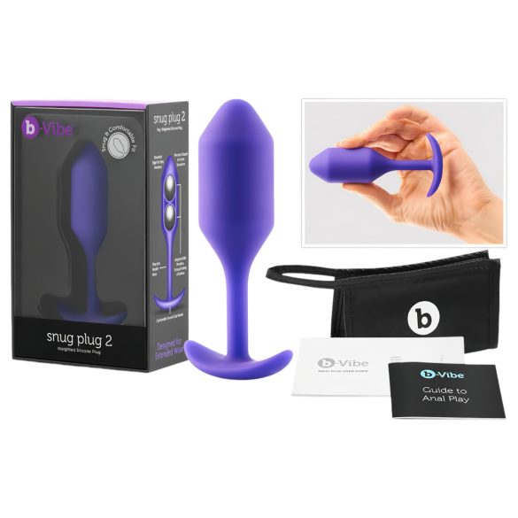 b-vibe Snug Plug 2 - anustappi kahdella kuulalla 114g - lila