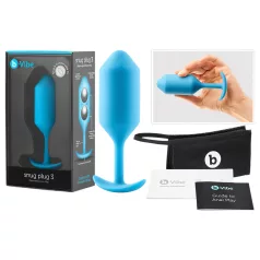   b-Vibe Snug Plug 3 - kaksoispalloinen anustappi (180 g, sininen)