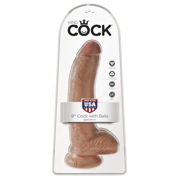 King Cock - dildo tekokiveksillä 23 cm - ruskea