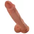 King Cock 10" kiveksellinen suuri dildo (25 cm, ruskea)