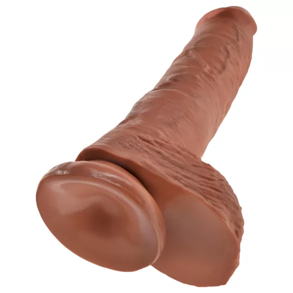 King Cock 10" kiveksellinen suuri dildo (25 cm, ruskea)