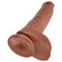 King Cock 10 - Iso ruskea dildo kiveksillä (25 cm)