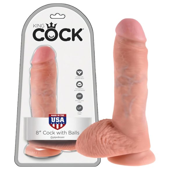 King Cock 8 Tekokives Dildo (20 cm) - luonnollinen