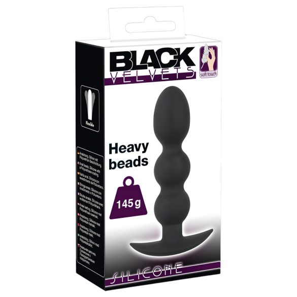 Black Velvet Heavy - 145g palloinen anaalitappi (musta)