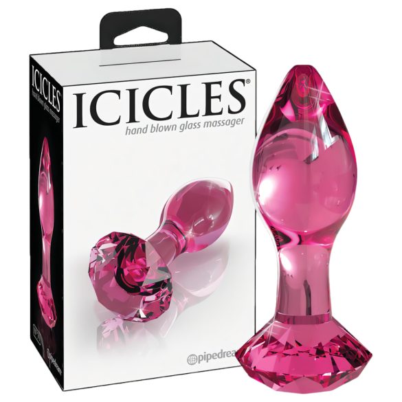 Icicles No. 79 - kartiomainen lasinen anaalitappi (vaaleanpunainen)