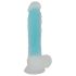 You2Toys Glow in the Dark - sininen hehkuva dildo, imukuppikiinnitys