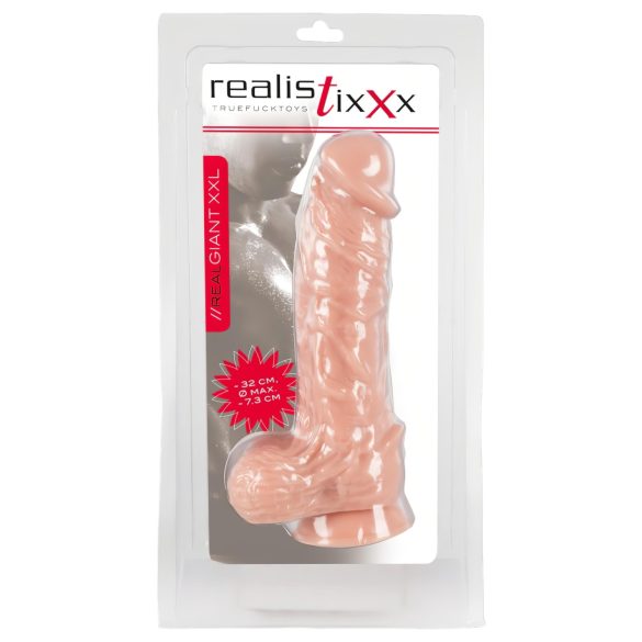 Realistixxx Giant XXL - aidon tuntuinen dildo (32 cm) - luonnollinen