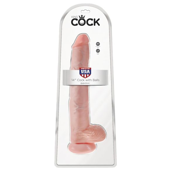 King Cock - dildo kivipalloin - suuri 35 cm - iho