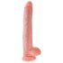 King Cock - dildo kivipalloin - suuri 35 cm - iho