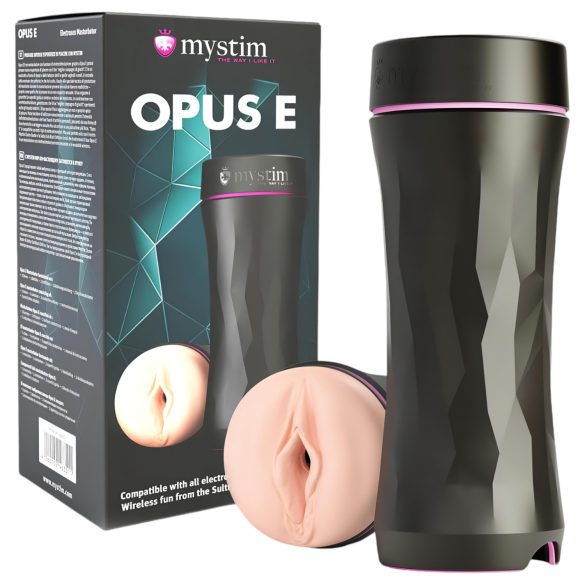 mystim Opus E Vagina - sähköinen vagina - realistinen - musta/nude