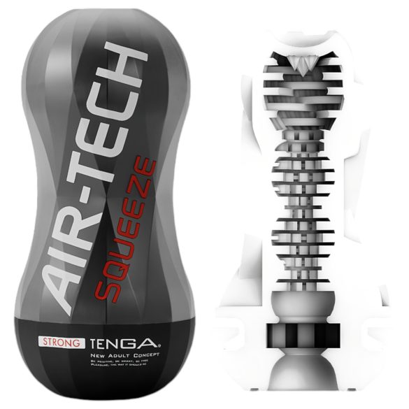 TENGA Air-Tech Squeeze Strong - miesten masturbaattori - voimakas imu - musta
