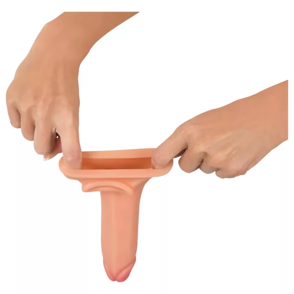 Realistixxx - penisjatke penikselle ja renkaalla - 19 cm - luonnollinen