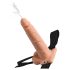 Fetissi Strap-On 7,5 - kiinnitettävä, suihkuttava dildo (nude)