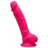 Silexd 7 - dildo testikkeleillä imukupilla - 17,5 cm pinkki